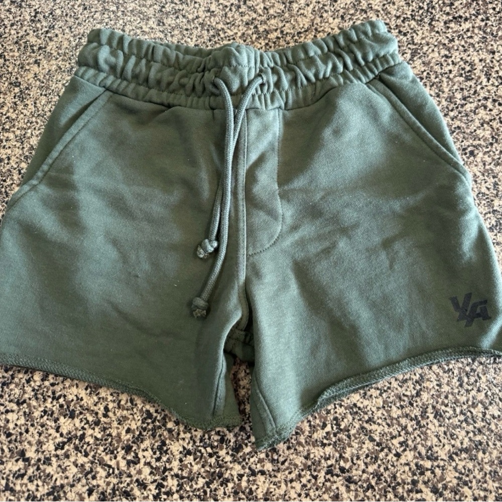 YoungLA Navy Green Unisex Drawstring Shorts
